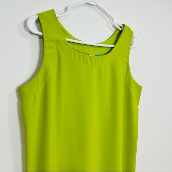 Vintage Lime Green Beach Sleeveless Midi Dress Sea Suns Made in USA size Small - Picture 3 of 8